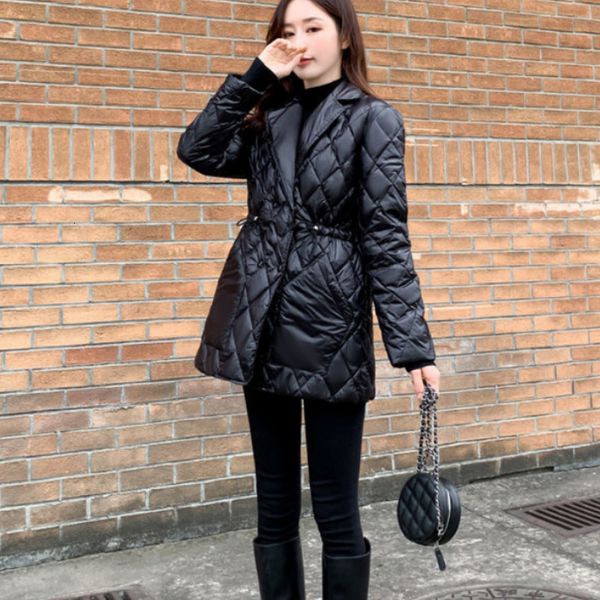 

2021 New Inverno Feminino Impermevel Para Baixo De Pato Pena Cinto Jaqueta 3crq, Black