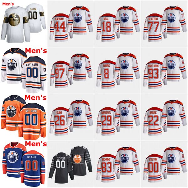 

edmonton oillers 2021 обратное ретро хоккей коннор mcdavid colby cave leon draisaitl ryan nugent-хопкинс гретцки медсестра кассиан барри дже, Black;red