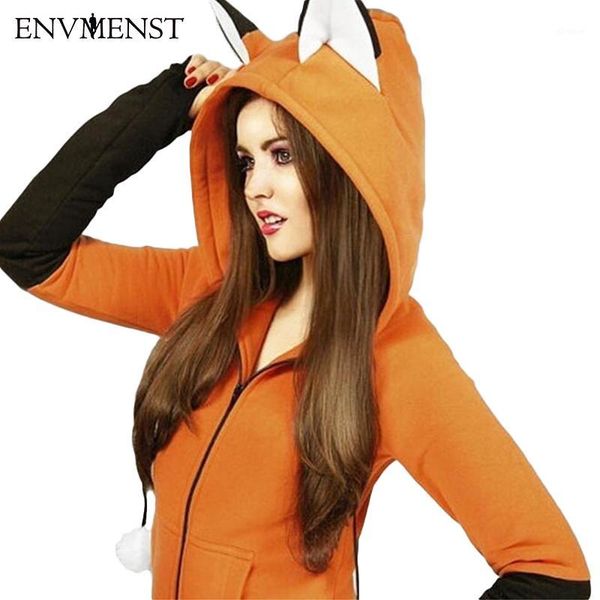 

2018 lovely hoodies women sweatshirts winter novelty foxes ear hoody pullover zipper coat anime cartoon cosplay outfit1, Black