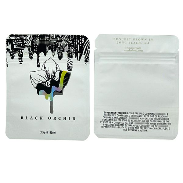 

custom mylar bags 9 types edibles plastic 3.5g orchid bag resealable smell proof bag with sticker label better than runtz cookies bags