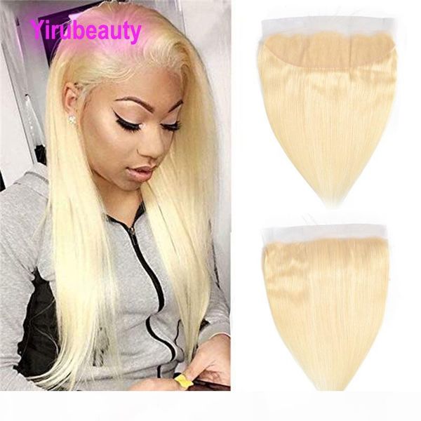 

малайзийские волосы человеческих волос девственницы 13x4 кружева фронтальные прямые 613 # цвет 13 на 4 frontal с детскими волосами 10-22 дюй, Black;brown