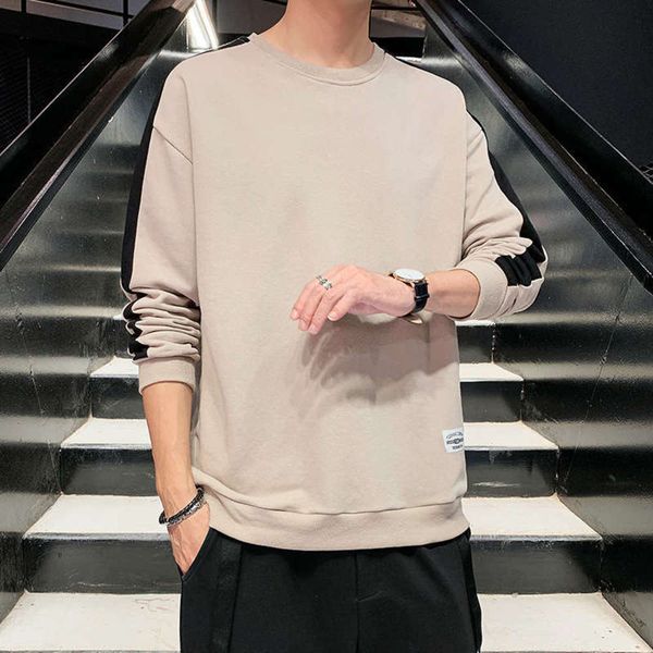 

round sweater men's new fall 2020 neck pullover sports casual loose fashion coat, Gray