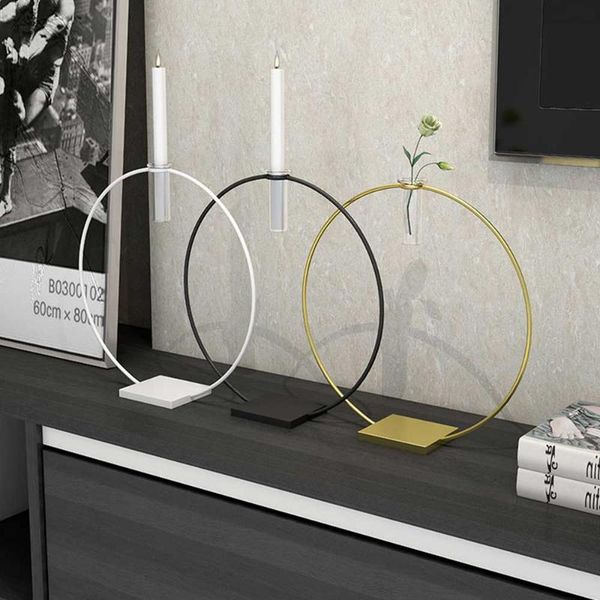 

candle holders candlestick holder home decoration wedding centerpiece nordic table center art metal geometric gift round dry flower vase