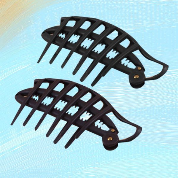 

2pcs hair styling tool multipurpose quick portable durable bun maker hair accessories disk for girls, Brown