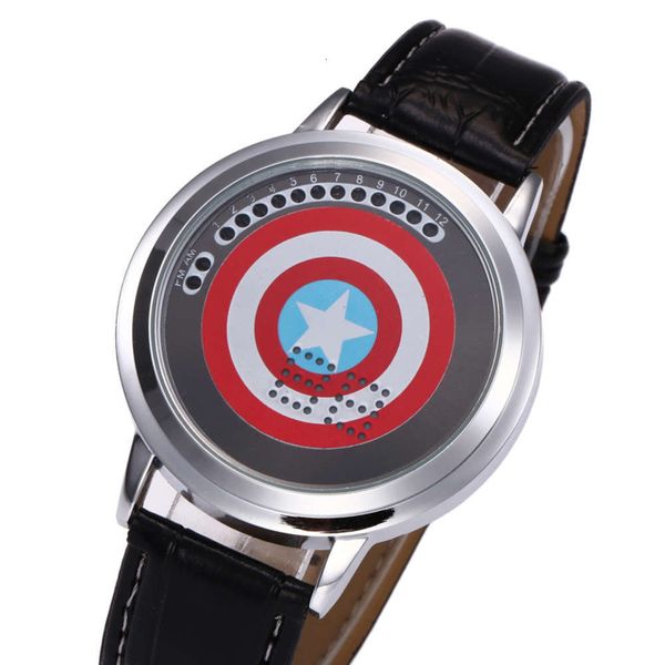 

screen led animation creative fashion captain usa shield touch watch student perso