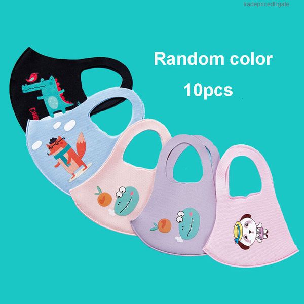 

10pcs breathable cartoon pm2.5 animals children thicken summer smog dust mask fits 4-12 years old kids washable 1icm3