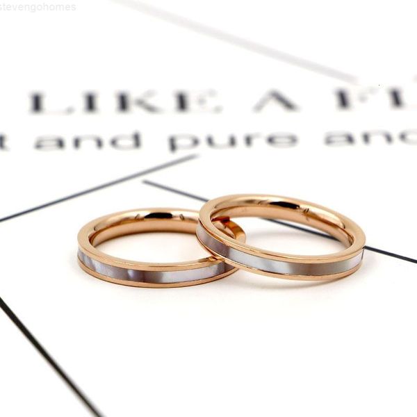 

rose fashion design shell gold titanium steel ring for women jewelry gift wholesale, Silver