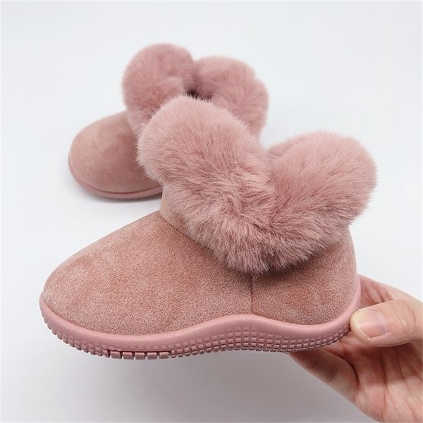 

newborn infant baby winter warm non casual soft sole snow boots fashion fur slip on girls boys shoes y201028, Black;grey