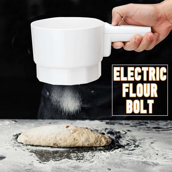 

adorehouse electrical plastic sieve tool cup flour shaker icing sugar sifter baking tools kitchen accessories