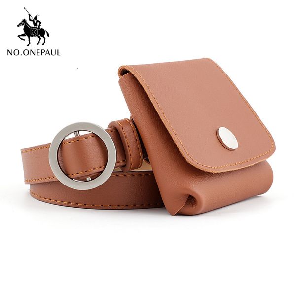 

no.onepaul women genuine leather belts for women quality cow skin strap female girdle for jeans fashion round ring buckle belt, Black;brown
