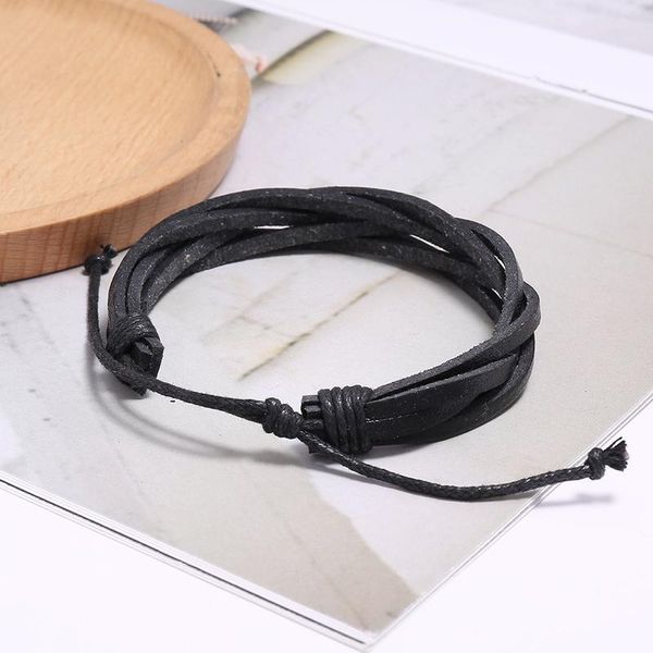 

trendy new fashion black charm leather men's bracelets popular boys bangle courage bracelet diy handmade cross b qylcem