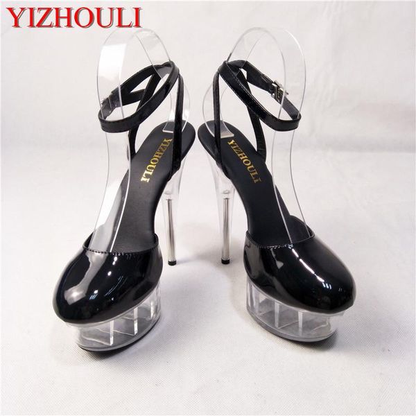 

the new store's crystal sandals, with 15cm high heels, were recommended by the shop's owner for women's trendy stage sandals, Black
