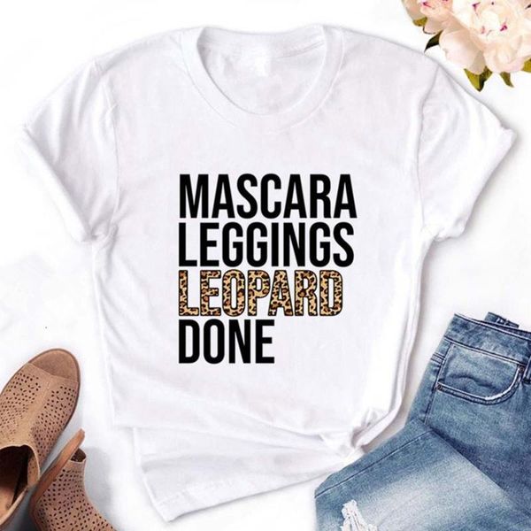 

новая мода леопардовый письмо печать футболки женщины круглая шея футболки повседневная короткие рукава топы tees feamle одежда, White