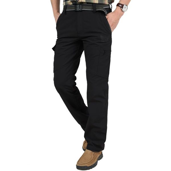

spring and autumn outdoor assault multi-pocket quick-drying pants men's loose straight large size casual trousers windproof, Black