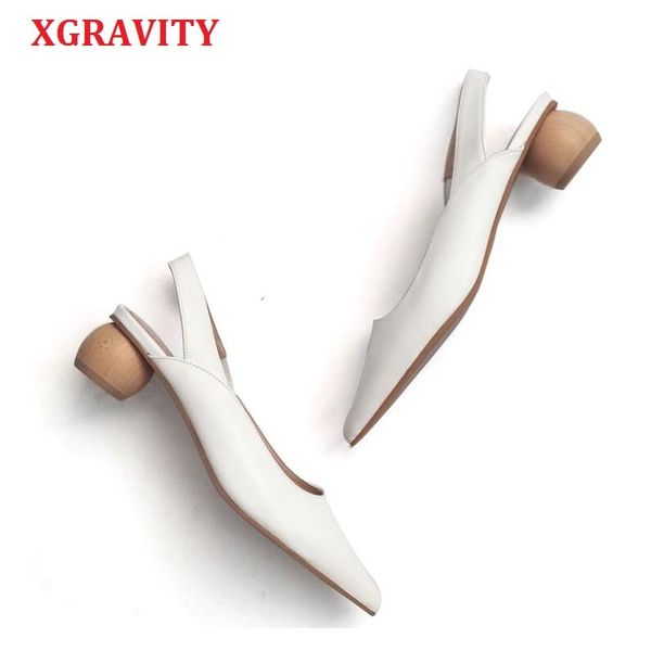 

xgravity sandals european all matched fashion pointed toe dress shoe ladies summer women high heel strange heel pumps a089 q1223, Black