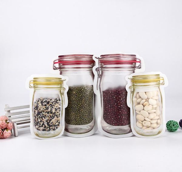 

organizer jar four kitchen reusable leak-proof storage food bags saver snacks food mason seal shape airtight bags 500pcs zipper jlliq