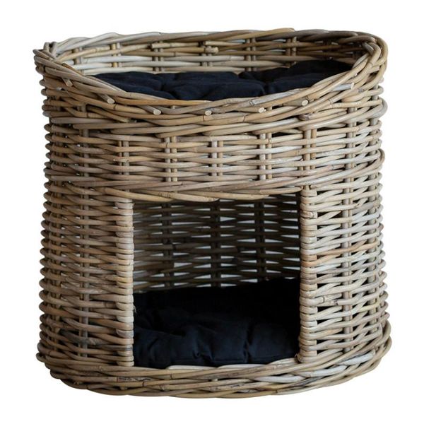

hand woven natural rattan double-layer pet nest summer creative cathouse medium four seasons universal cat and dog house
