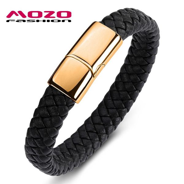 

fashion bangle classic simple men bracelet leather chain bracelet stainless steel buckle bracelet man jewelry 109 wmtfcr, Golden;silver