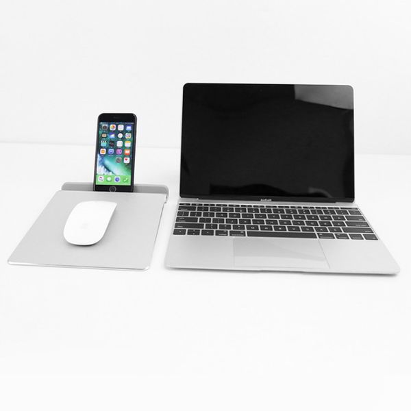 

kjnnkjsdlamultifunctional metal mouse hard pad small notebook computer office home mobile phone holder3efss