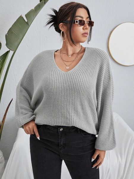 

plus tie back batwing sleeve sweater h0ot#, Black