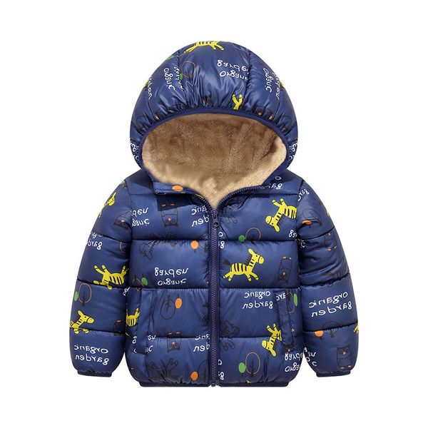 

children's cotton padded jacket for boys and girls in winter, Blue;gray