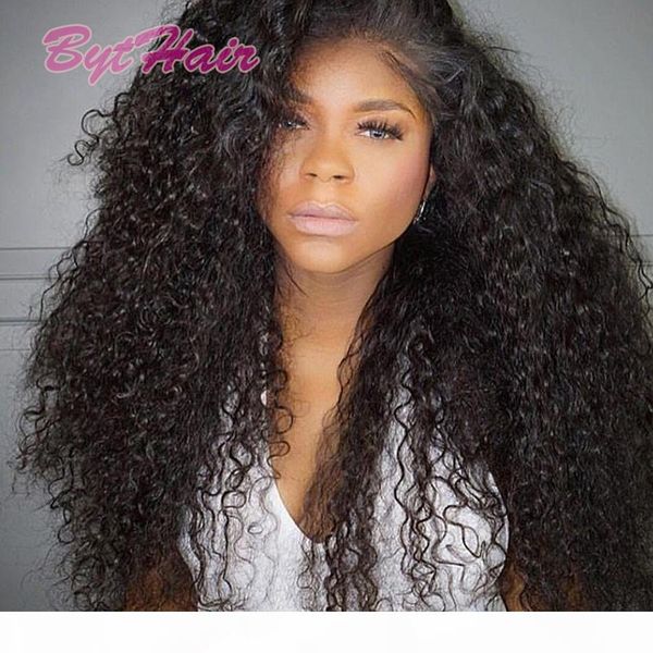 

bythair lace front human hair wigs for black women loose curly wave lace frontal wig glueless full lace human hair wigs, Black;brown