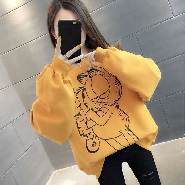 

spring women's loose languid long sleeve coat autumn winter 2020 new of foreign style and versatile sweater women trend, Black