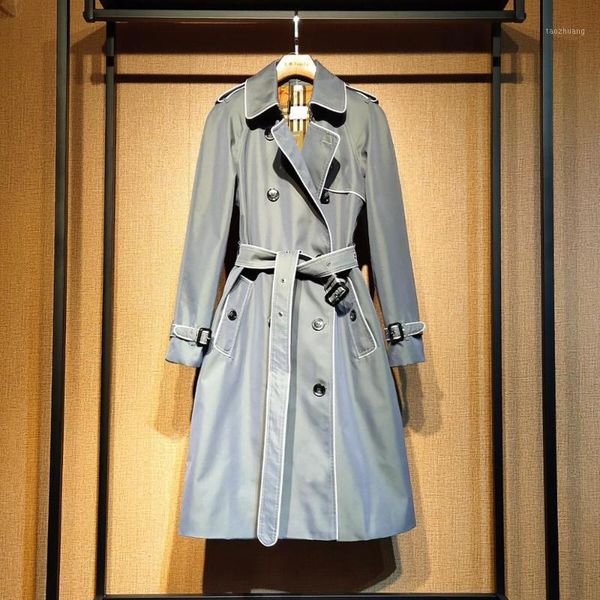 

spring 2020 british style series of fashion slim long trench coat coat1, Tan;black