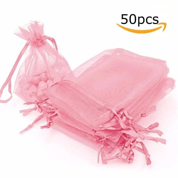 

50 pack organza gift bags wedding party favor bags jewelry pouches