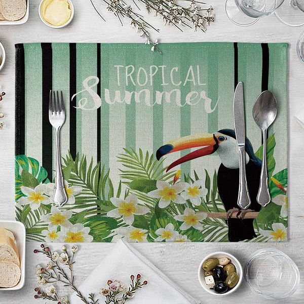 

toucan printing table mat animal bird pattern kitchen placemat table napkin for wedding party decoration dining accessories h wmtvdt