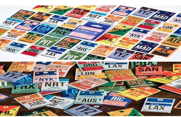 

2016 s мировые наклейки путешествий набор 40 мм мини багажная бирка наклейки этикетки наклейки клейкий уплотнение почтовый дневник альбом по