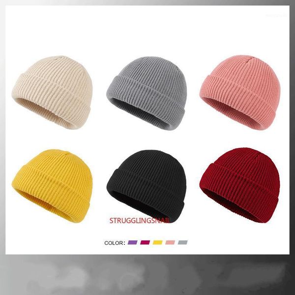 

cotton blends solid warm soft korea knitted hat men winter caps women's skullies beanies for girl wholesale woolen hat1
