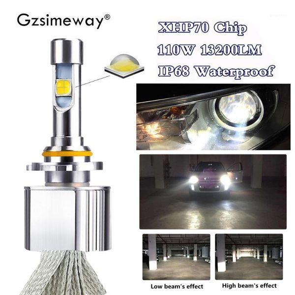 

car headlight led h4 h7 9005 hb3 9012 d1s d2s light bulbs 6000k xhp70 110w 132000lm auto lamp led h8 h11 9006 hb4 fog lamp 12v1