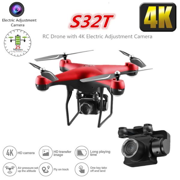 

rc drone with 4k wifi fpv electric adjustment camera quadrocopter 25 mins flying time quadcopter toy for kid dron vs sg901