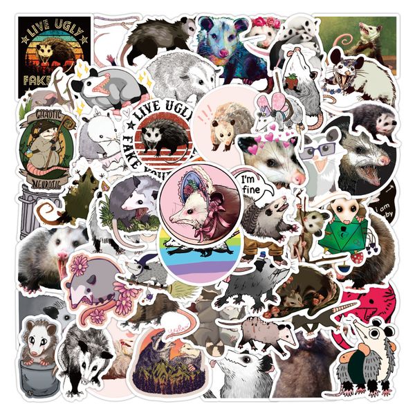 

50pcs didelphidae cute animal stickers for guitar lapbike