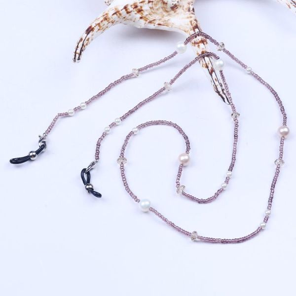 

crystal strand bead with freshwater pearl long necklace for female gifts, Silver