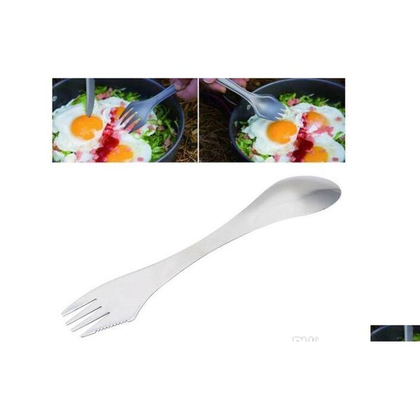 

new fork spoon spork 3 in 1 tableware stainless steel cutlery utensil combo kitchen outdoor picnic sc jllkuk dayupshop