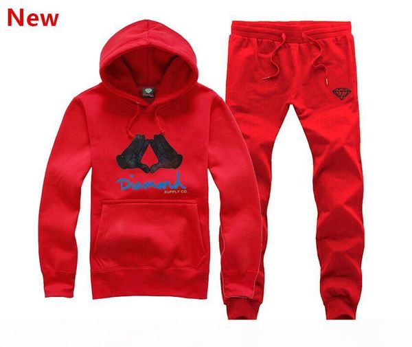 

new diamond supply sweat suit autumn sportswear sport men clothes track suits tracksuits male sweatshirts +pants plus size 3xl x20, Gray