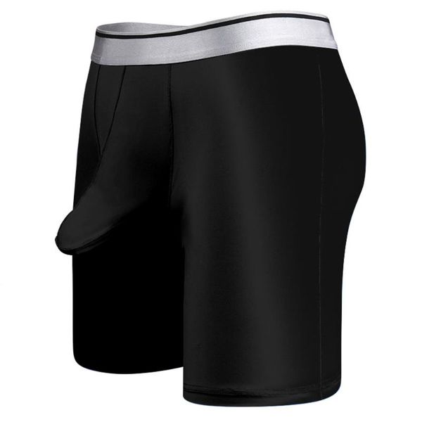 

plus size men underwear breathable comfy boxer briefs workout fitness sleepwear men's sports underwear men's ice silk flat-angle, Black;white