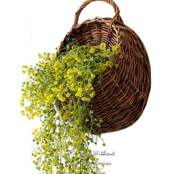 

decorative flowers & wreaths simulation plastic plant with wicker basket for home decoration creative decor wedding