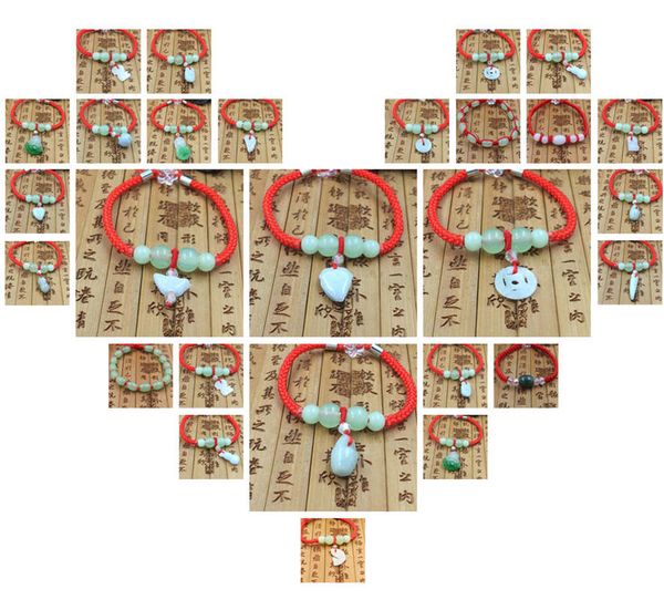 

hand woven jade men and women red rope bracelet manufacturers direct jewelry wholesale gsfb039 mix order 20 pieces a lot charm bracelets, Golden;silver