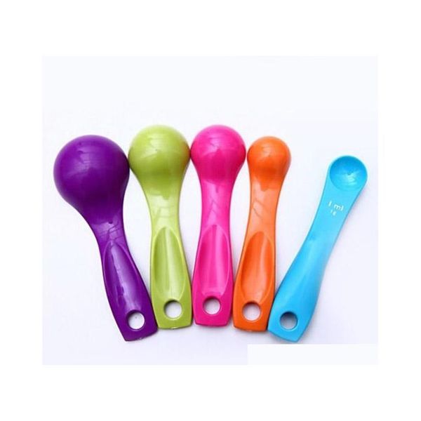 

5 color plastic measuring spoons 1.5ml-15ml mini kitchenware measuring tools jllspa allguy