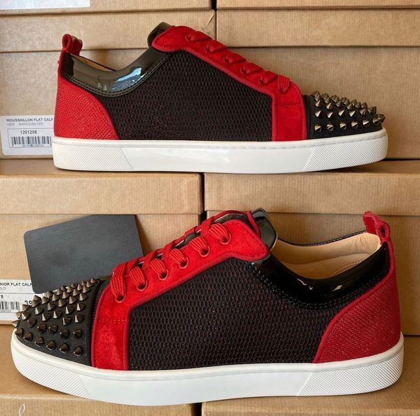 

originals junior spikes sneakers men women red bottom shoes fashion man low skateboard casual shoes eu35-47, Black
