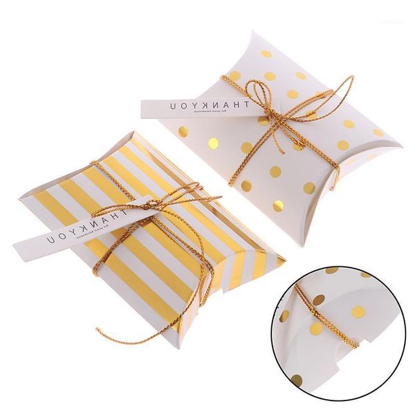 

gift wrap 10pcs promotion pillow shape kraft jewelry candy box craft paper wedding favor boxes pie party bags1