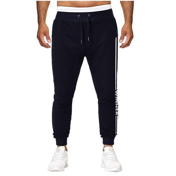 

38# new men's hip hop sweatpants fitness joggers 2020 spring male side stripe high hip long trousers harem pants sweatpant, Black