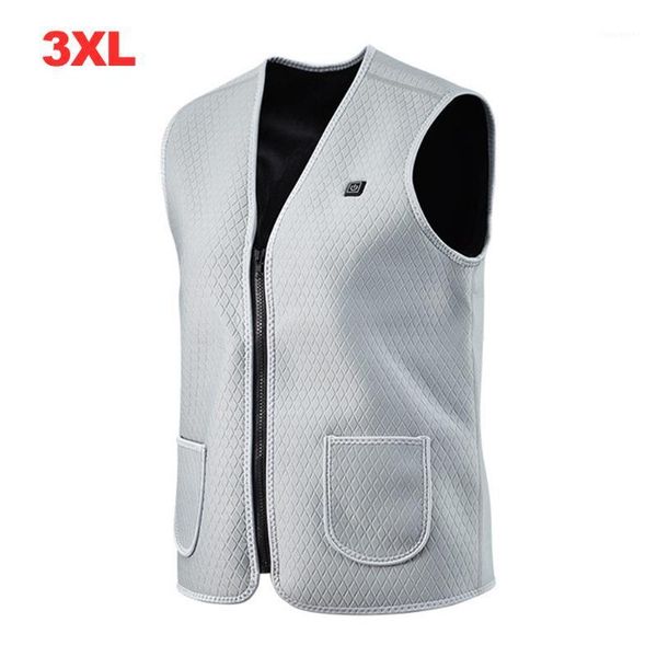 

outdoor t-shirts men women casual thermal heated vest pockets riding usb charging 3 gears warm camping hiking electric smart washable1, Gray;blue