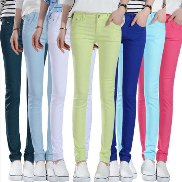 

women's 24 color candy pants, Blue