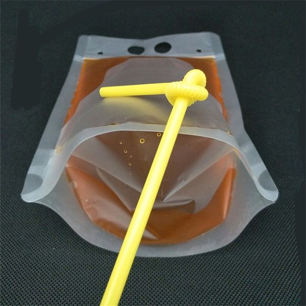

self transparent drink pouches clear beverage bag frosted sealed milk coffee juice drinking bags plastic portable 0 29rf