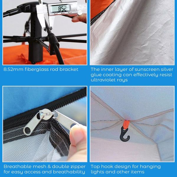 

3 4 лицо палатки открытый matic палатки бросив pop up водонепроницаемый туризм лагерь пикник палатка двухслойный oudoor wmtcav hwjh