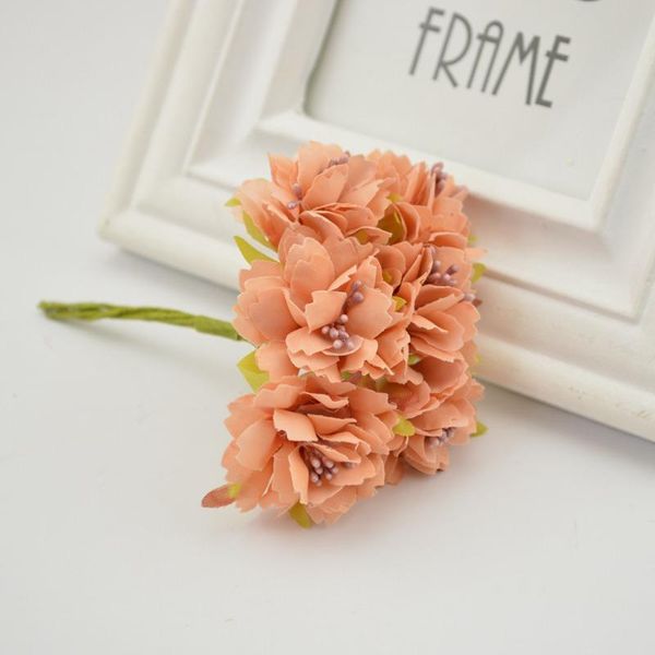 

6шт silk stamen букет поддельный цветок для дома свадьба decora diy венок подарочная коробка аксессуары искусственные цветочные гвоздики jll